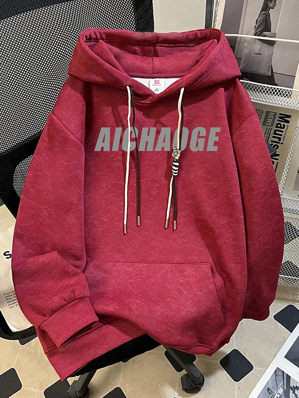 

Large Size Hoodie Thiened Fce Warmth Printed ex Sweatirt Trendy Casual Outerwear for Teens And Adults