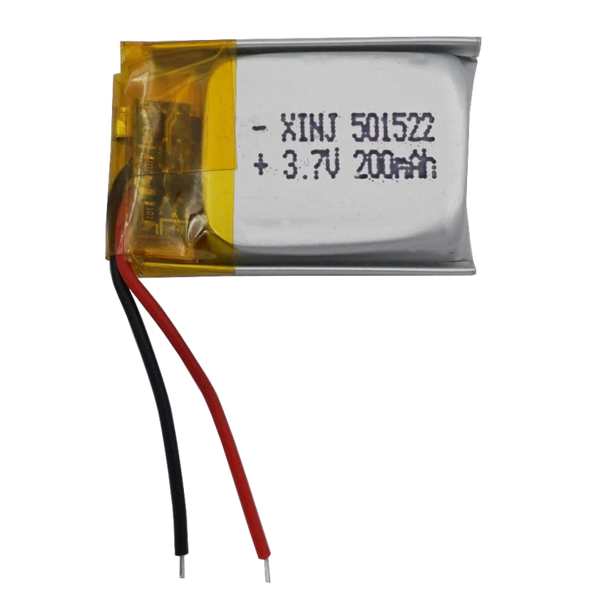 2Pcs 3.7V 200mAh 0.74Wh Rechargeable Replacement Li Lipo Battery 501522 For GPS Sat Nav MP3 MP4 Recording Pen Bluetooth Speaker