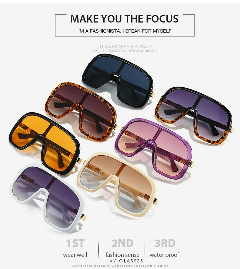 Mode One Piece Shield Sonnenbrille für Frauen Vintage Big Frame Maske Gradient Sonnenbrille Damen Outdoor Driving Shades Uv400 – Detail 11