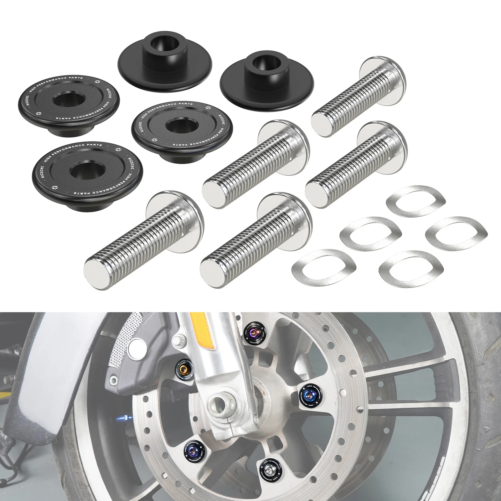 

Replace 41500095 Front Brake Rotor Bolt Kit for Harley Street Glide Road King Road Glide Electra Glide Tri Glide Ultra Limited