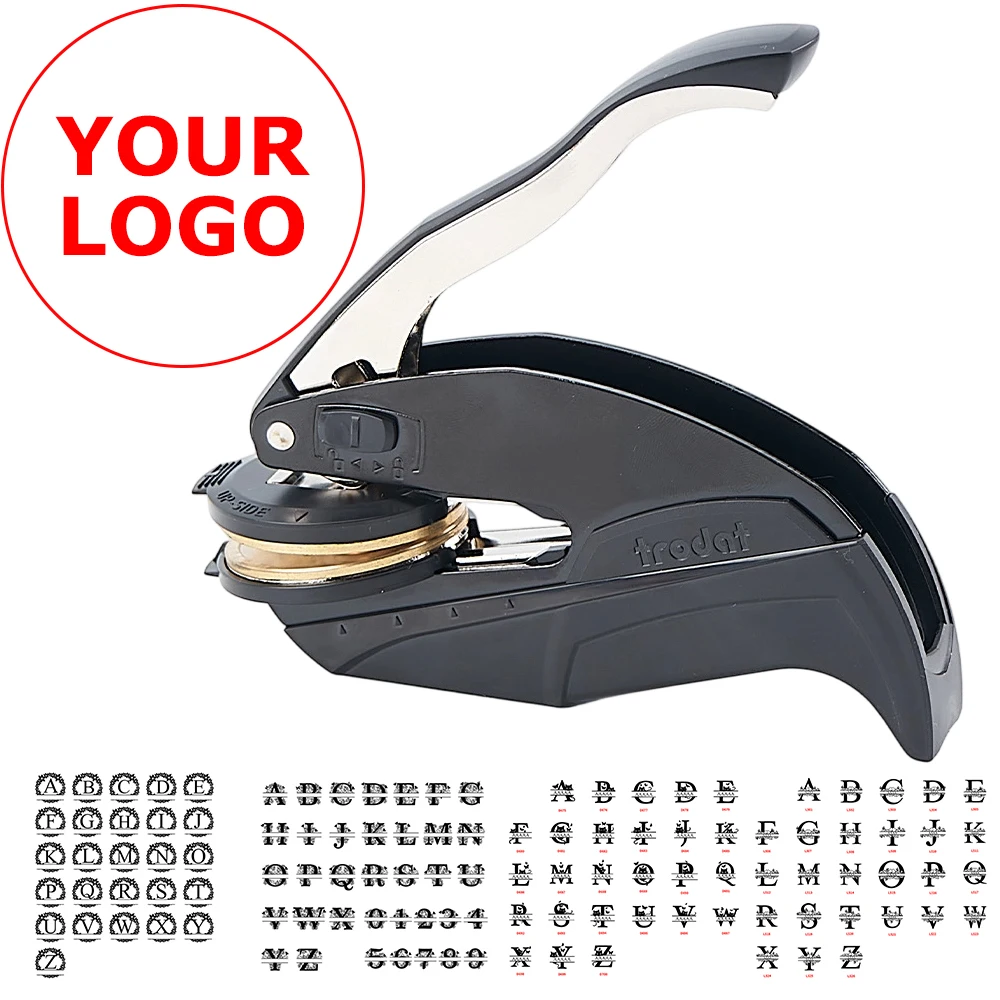 

Personalized Logo Custom Alphabets A-Z Number 0-9 Text Embossers Stamp Custom Logo Design Embossing Stamp for Wedding Envelope