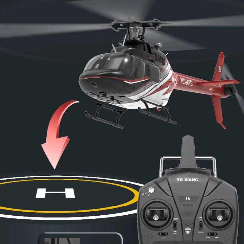 เฮลิคอปเตอร์บังคับวิทยุระดับมืออาชีพ 6 ช่องสัญญาณ เอฟเฟกต์พิเศษ 3 มิติ มอเตอร์ไร้แปรงถ่าน ทนทาน รุ่น Optical Flow