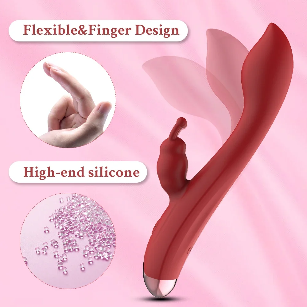 2 in1 Rabbit Vibrator for Women G Spot Nipple Clitoris Stimulator Dildo Massager Adults Masturbator Female Sex Toy for Adults 18