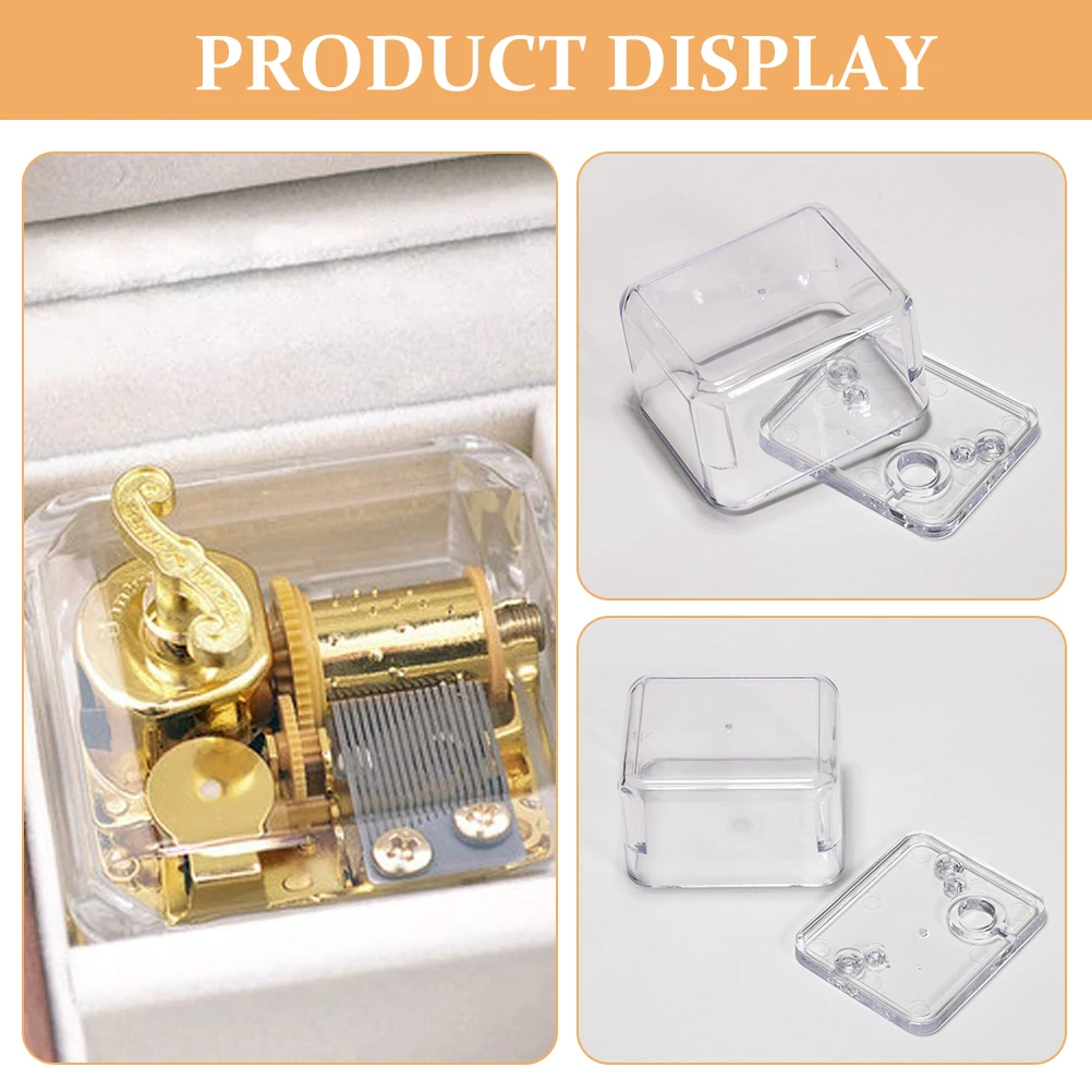

Music Box Accessories Instrumental Toy Storage Case Hand Crank Musical Boxes Wind up Diy Clockwork Transparent Theme Party