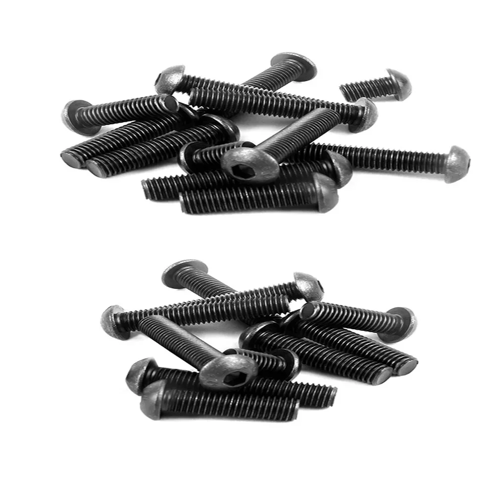 10pcs M5 30mm/35mm/40mm yuan cup Half round pan head black grade 10.9 carbon Steel Hex Socket Head Cap Screw