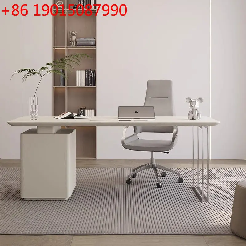Organizador de Mesa Branco para Escritório, Mesa Executiva Moderna e Portátil, Mesa de Estudo para Computador, Móveis de Escritório
