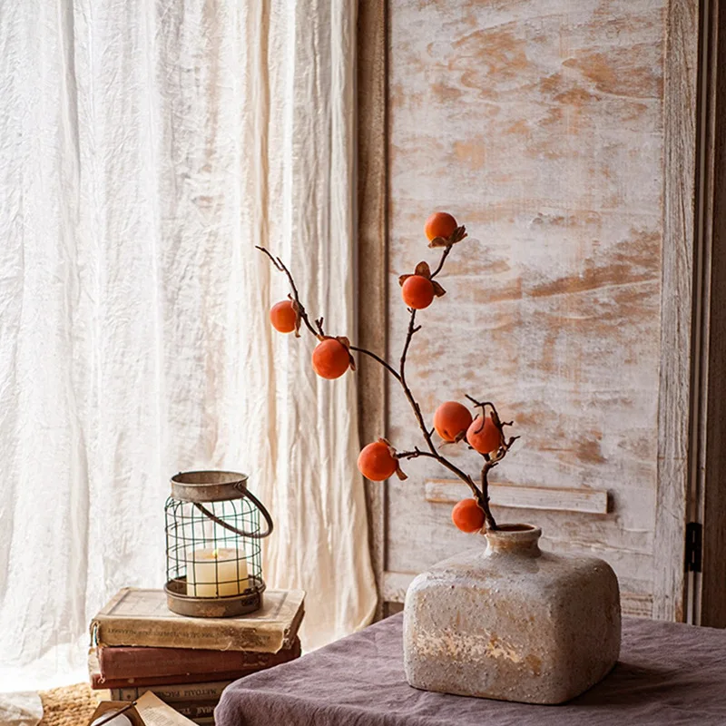 

Simulation Ono persimmon fruit branch fake flower home decoration fake flower fake fruit New Year floral shop flower arrangement