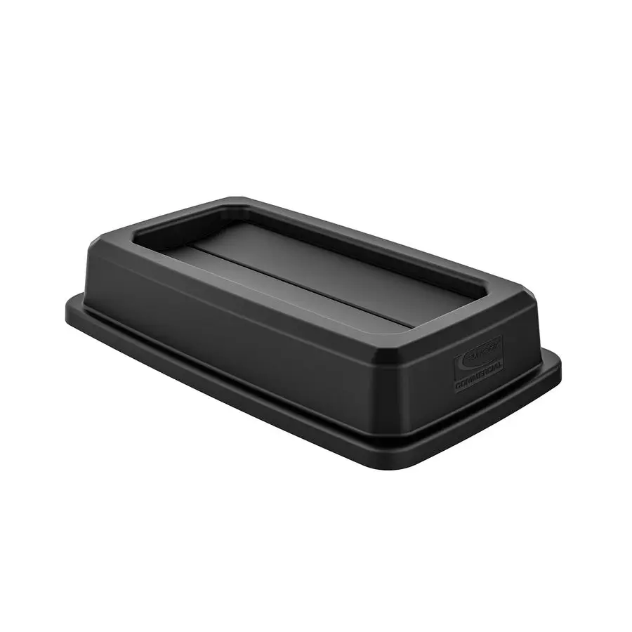 

Крышка из полимерной смолы с двойным откидным механизмом для узких мусорных баков объемом 23 галлона, конструкция SnapOn для удобного избавления от мусора, черная, сделано в США.