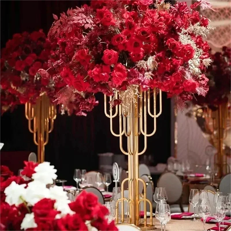 2/4/5/10pcs Wedding decoration wedding metal gold flower stand vase arch tree centerpieces for table decor modernl Decoration