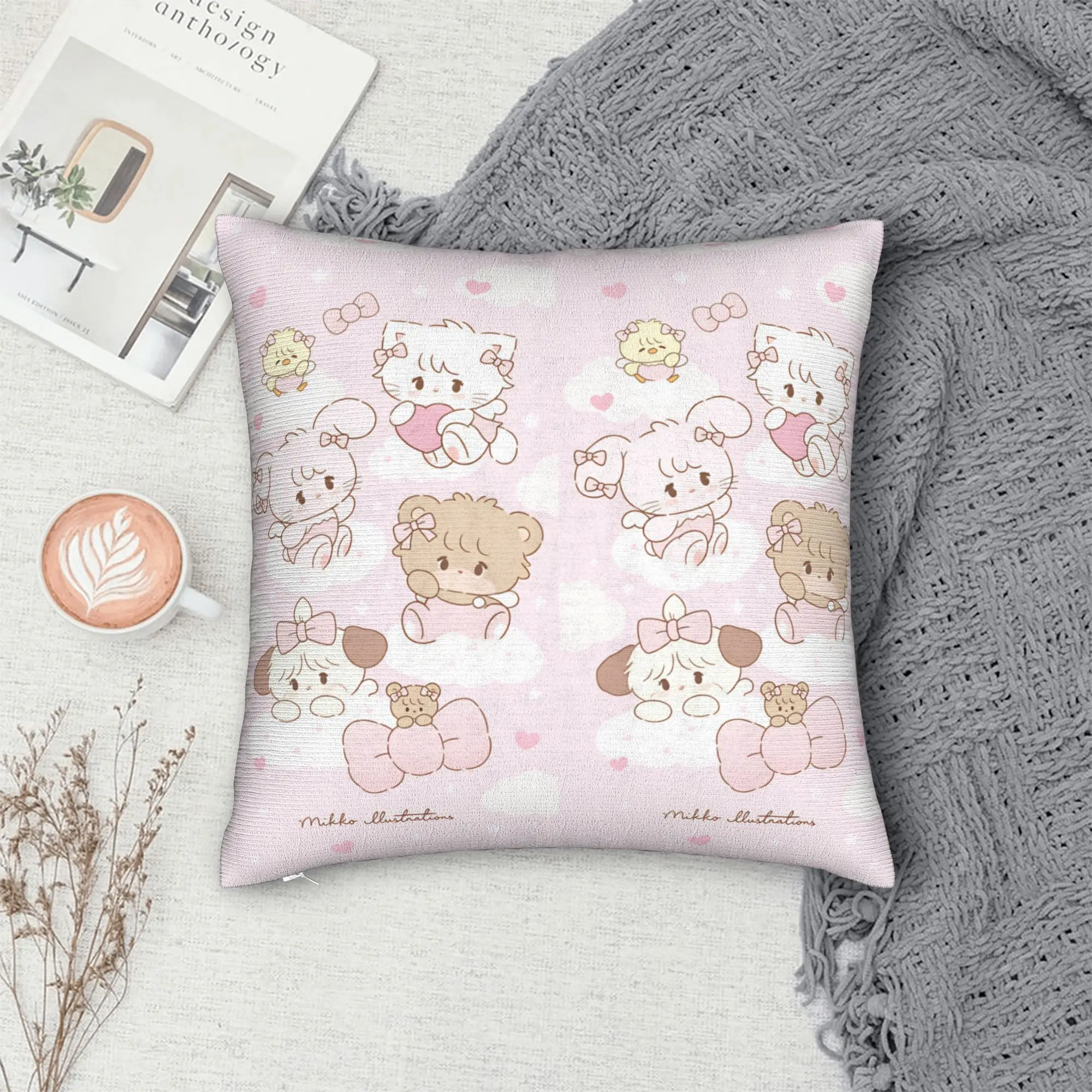 Mikkos Mousses Pillowcases  Novelty Pillow Case For Sofa Home Decoration Print Pillow Cover