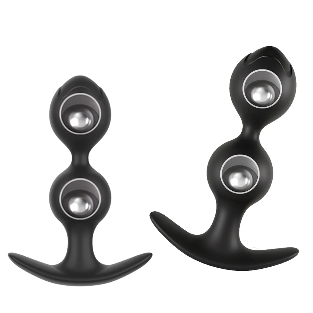 S/M/L Silicone Vagina Anus Dilator Anal Beads Butt Plug with Metal Ball Adult Products Sex Toys for Men Women Gay Sextoys