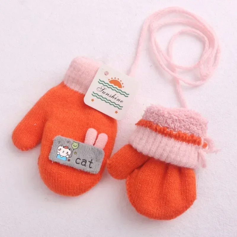 Neugeborene Fäustlinge Kinder Kleinkind Kind Cartoon Baby Fäustlinge Winter warme Kinder Baby Jungen Mädchen Strick handschuhe