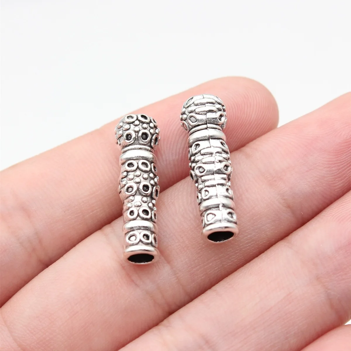 10 pièces 23x7.1mm 2 couleurs (Argent antique, Bronze antique) Perles de prière islamiques Imam en alliage, composants de bijouterie