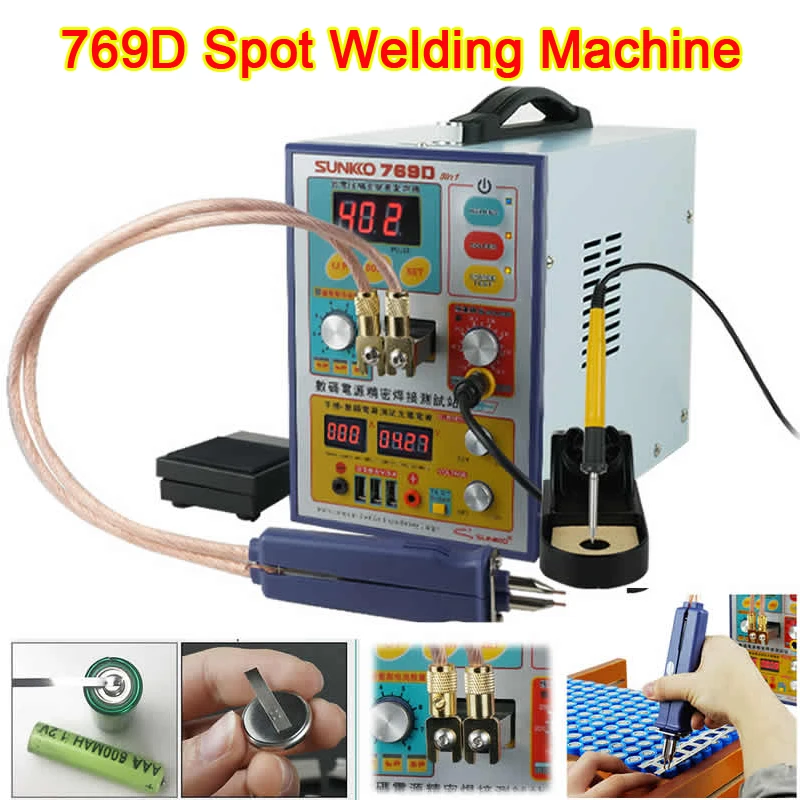 769D Battery Desktop Spot Welding Machine 3.2KW Automatic Welder Pulse Welding for 18650 Battery Pack with Spot Welding Pen