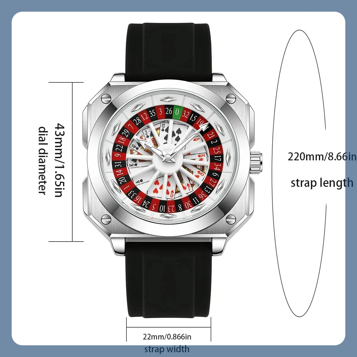 

VA VA VOOM мужские часы-рулетка 2025 модный повседневный силиконовый ремешок ночник квадратные спортивные часы