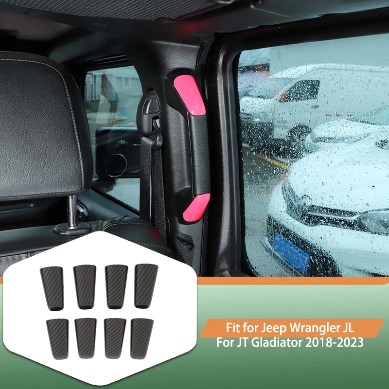 

Car ABS A/B Pillar Handle Decoration Cover Stickers For Jeep Wrangler JL JT Gladiator 2018-2023 4-Door Car Interior Accessories