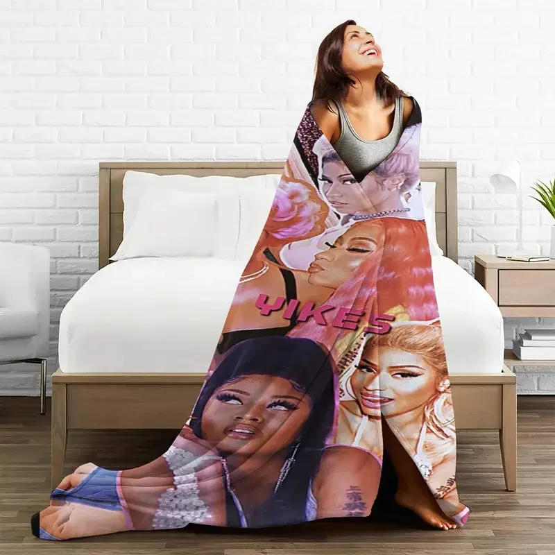 Nicki Minaj Blankets Fleece Spring/Autumn Portable Super Warm Throw Blankets for Bed Travel Bedspreads