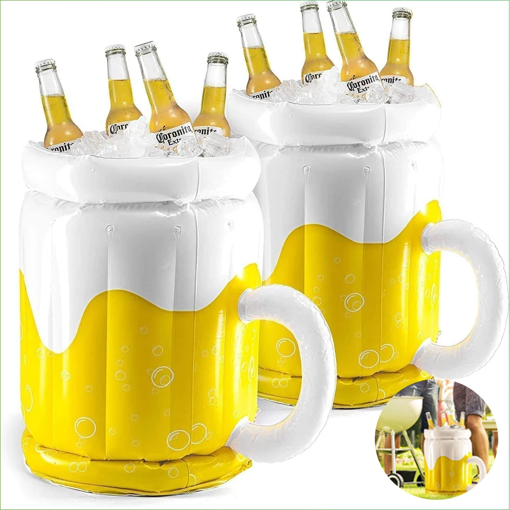 1-5PCS  PVC Inflatable Ice Bucket Beer Cooler Funny Hawaiian Birthday Party Decoration Summer Beach Pool Outdoor BBQ Supplies