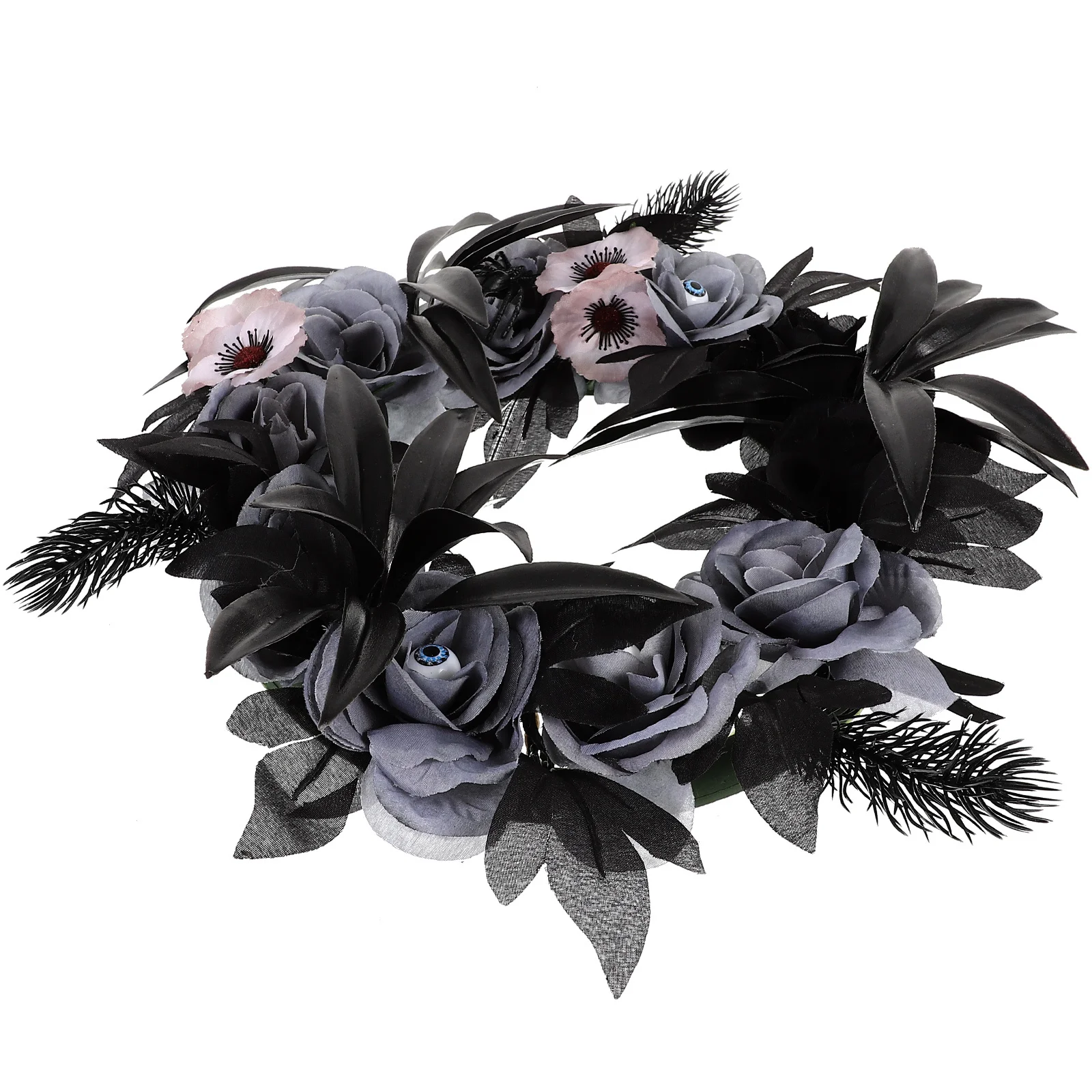 

Halloween Wreath Eyeball Spider Skull Design Simulated Decorative Wall Door Hanging For Home Gothic Party Theme Photo