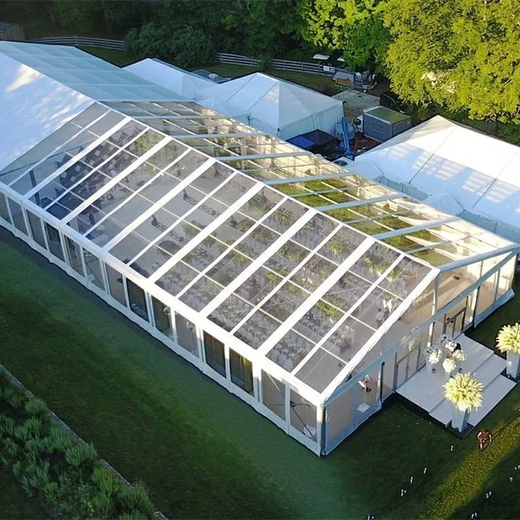 Waterproof 10x10m 10x15m Aluminum Frame PVC Cover Stretch Tents for Events Parties Weddings Exhibitions