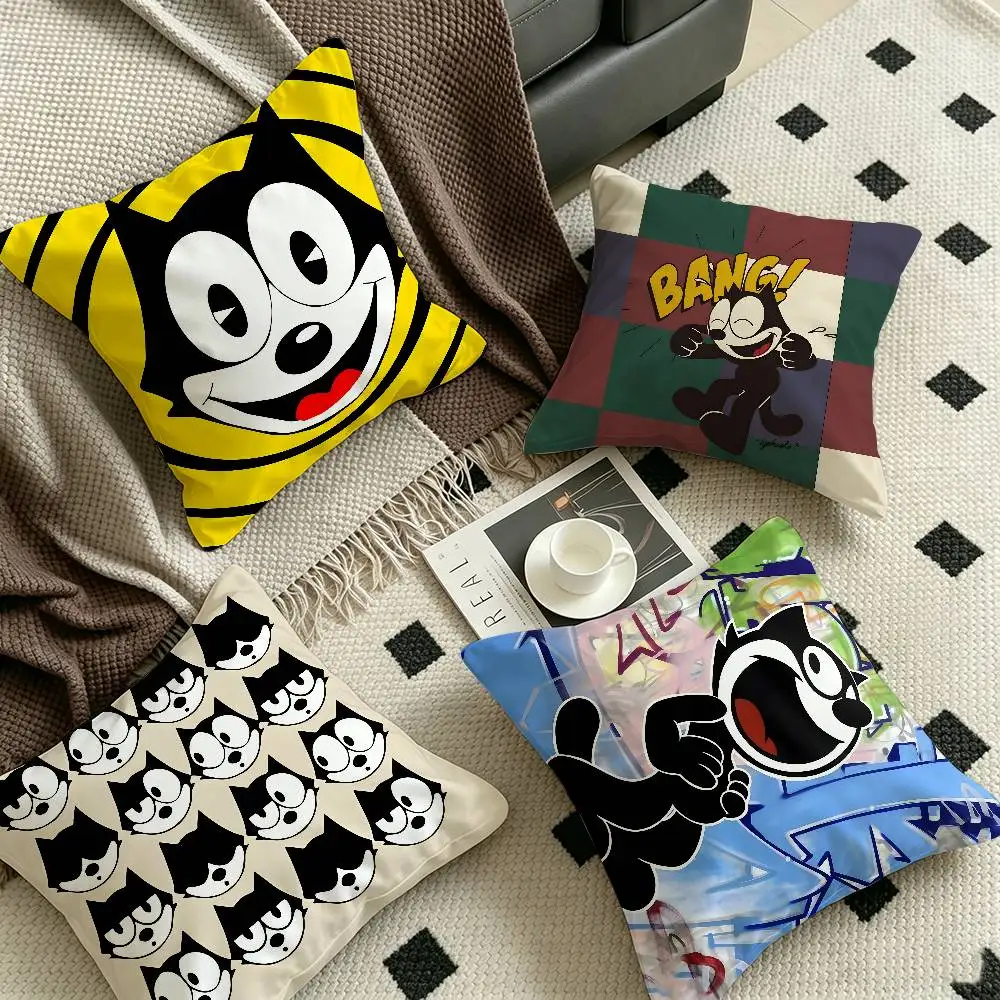 classic cartoon Felix the Cat Maple Design Cushion Cover Happy Autumn Harvest decor Holiday Decorati Pillow Cover