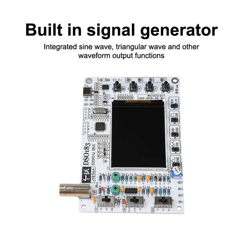 DSO183 5V DIY Digital Oscilloscope Kit with 0-500kHz Capability; Ideal for Educational Purposes, Includes Type-C Interface