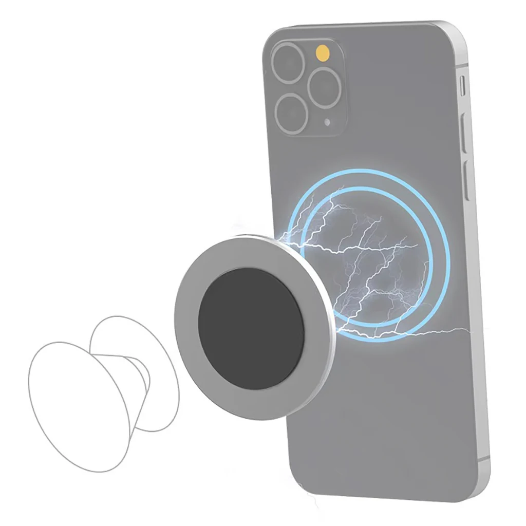 Magnetischer Telefon halter für iPhone 14 13 12 Metallplatte mit starker Klebrig keit Basis adapter halter magnetisch für Magsafe Cradle – Detail 4