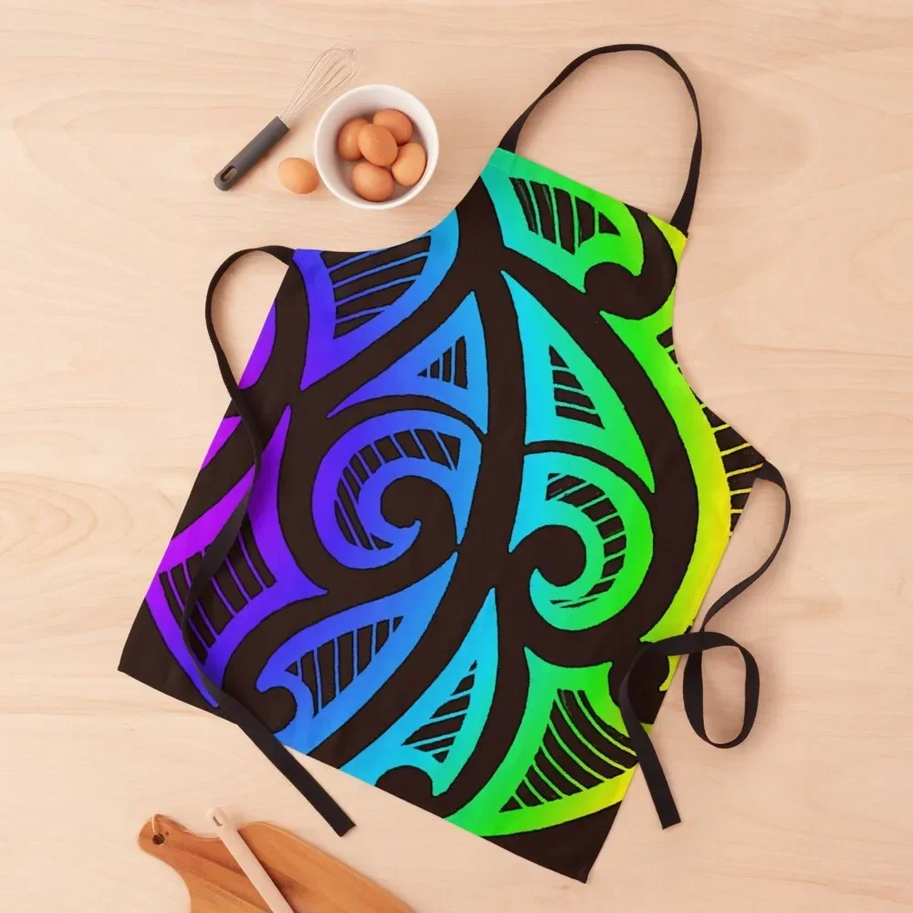 Maori tribal retro neon color Apron Things For Home And Kitchen For Men Womens Dresses Kitchen accessories Apron