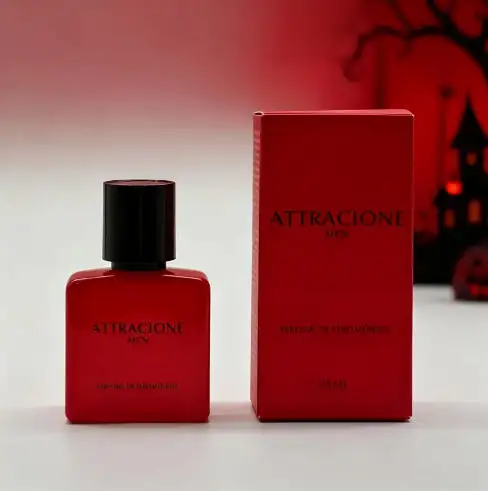 

ATTRACIONE Men'S Arabian Dubai Perfume Long-Lasting Fresh Floral Scent, Elegant Red with Cap, Luxury Gift for Men, Ideal fo