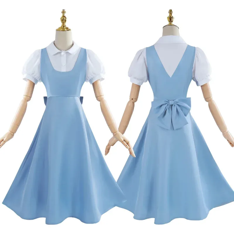 애니메이션 코스프레 의상 Ranma Akane T/h 성인 여성용, 아름다운 파란색 드레스, Pleated Game 유니폼