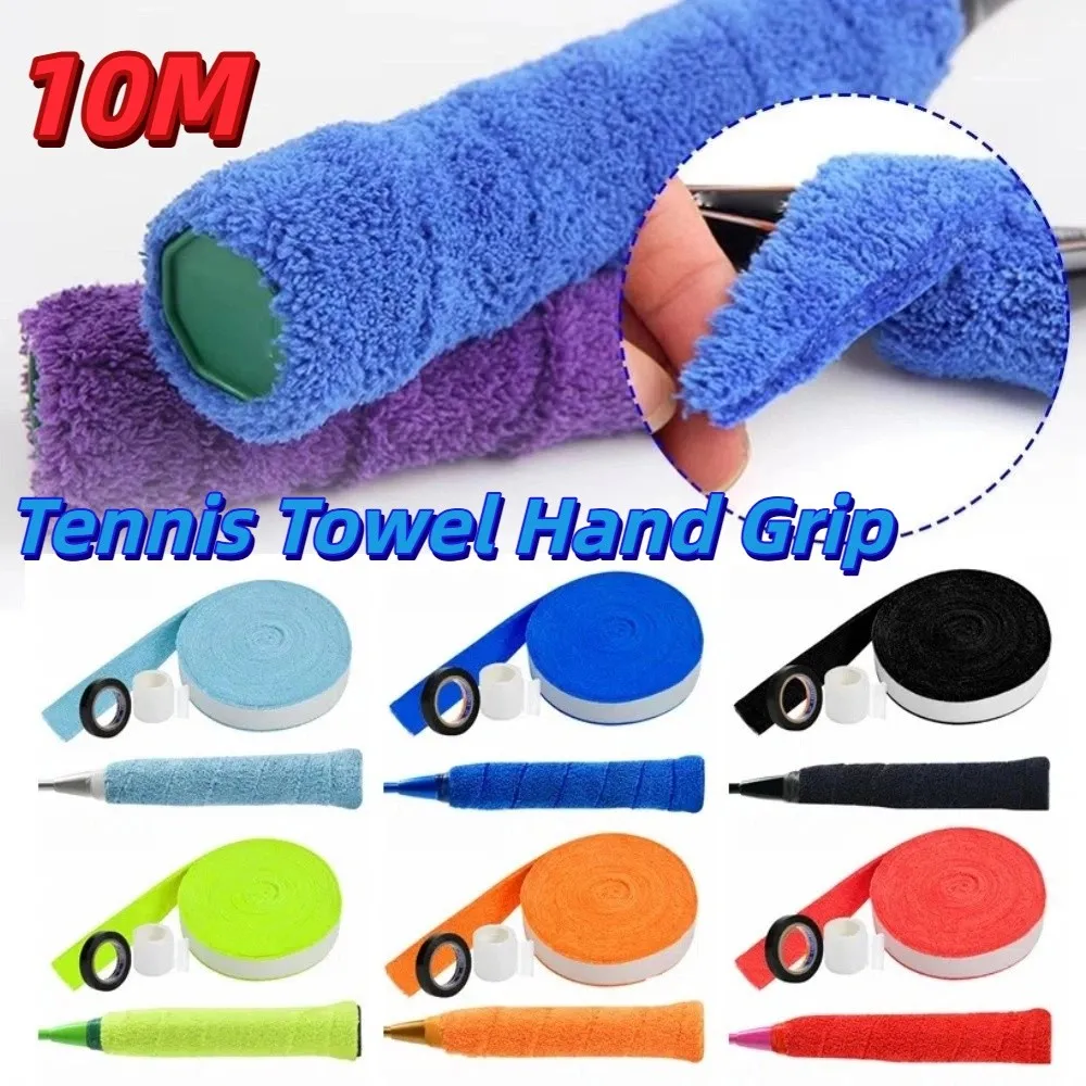 

Colourful Badminton Racket Overgrip 10M Length Anti-Slip Tennis Towel Hand Grip Sweat Absorbed Dry Feel Fishing Rod Wrap Strap