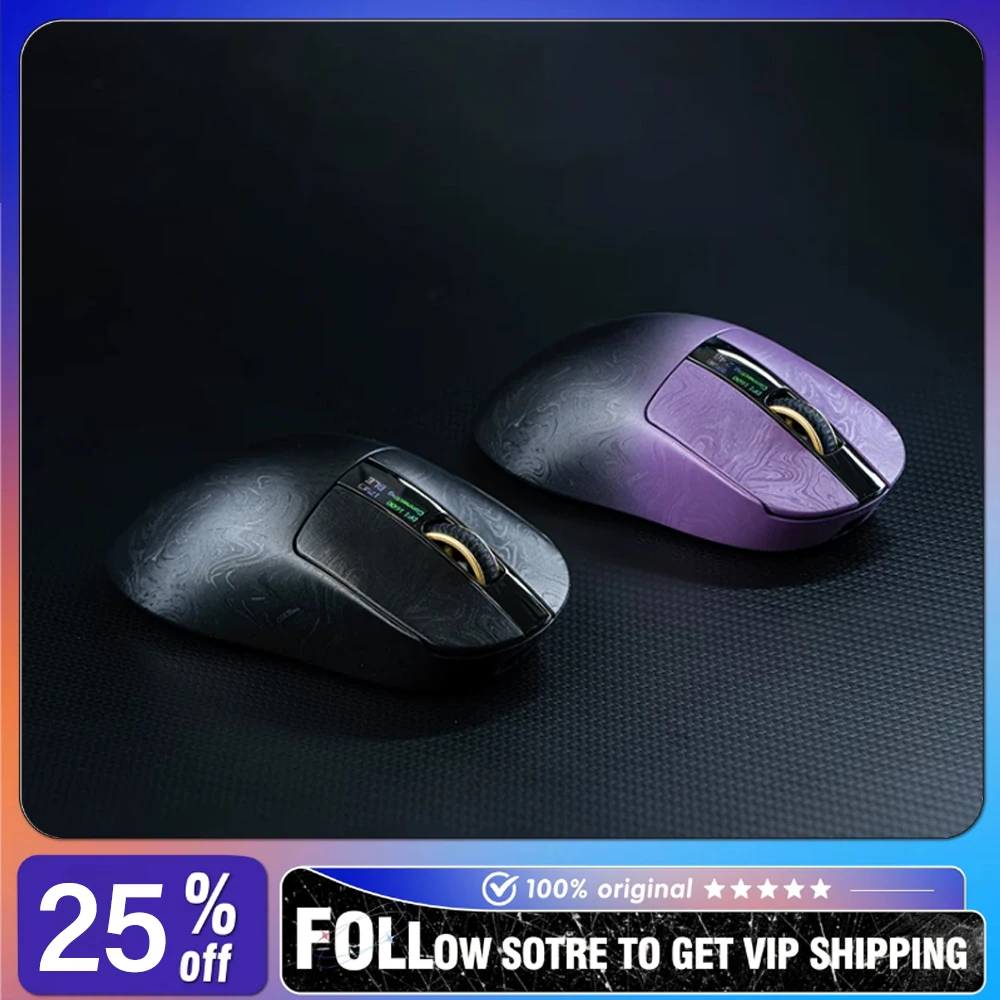Epomaker Carbonis Carbon Fiber Tri-Mode Wireless Gaming Mouse 8K Hz PAW3950 Ergonomic Right Hand Lightweight Mouse for Game