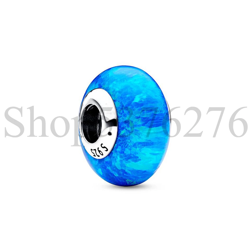 

Бусина из стерлингового серебра 925 пробы, опасная океанская волнистая роза, матовое муранское стекло, подвеска для модных женщин, браслет, подарок, ювелирные изделия своими руками