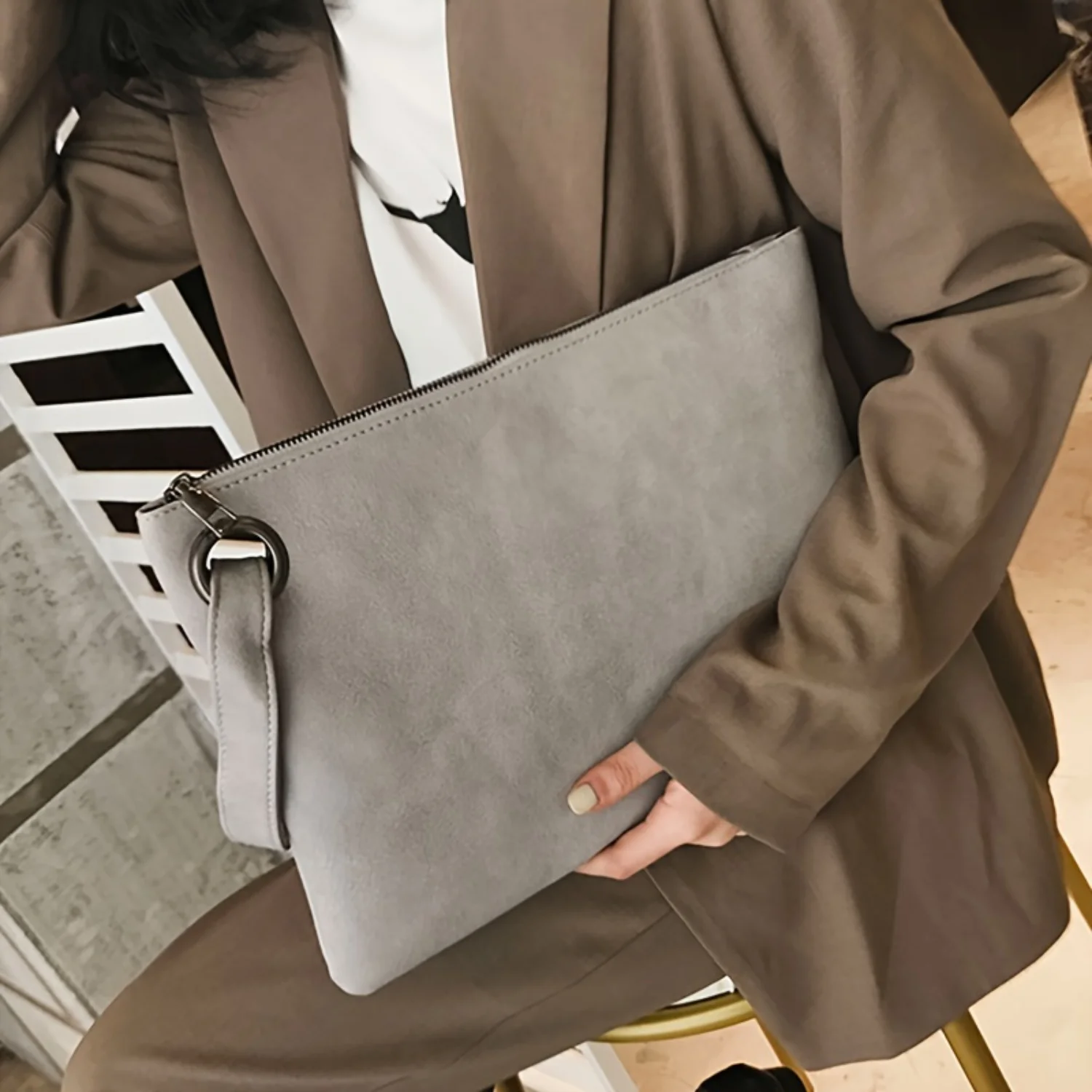Vintage Style Solid Color Women's Envelope Clutch Bag - Classic Coin Purse