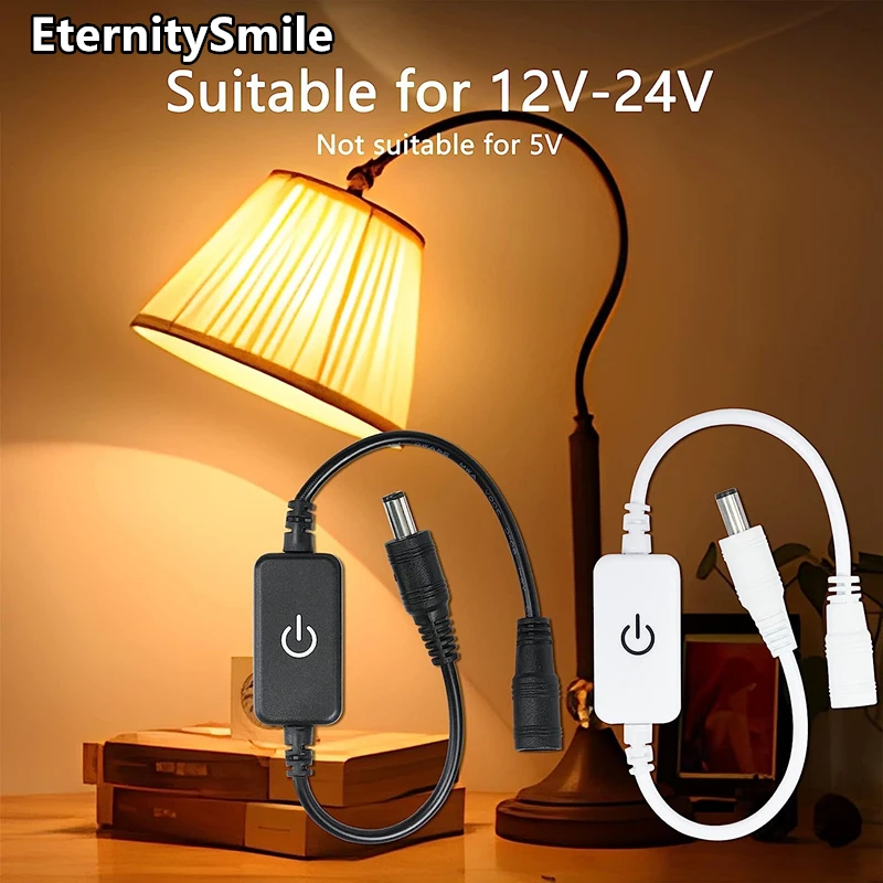 LED Monocromático Controlador Touch Switch, Mini, Em Linha, 12V-24V, Ajuste Interruptor de Luz