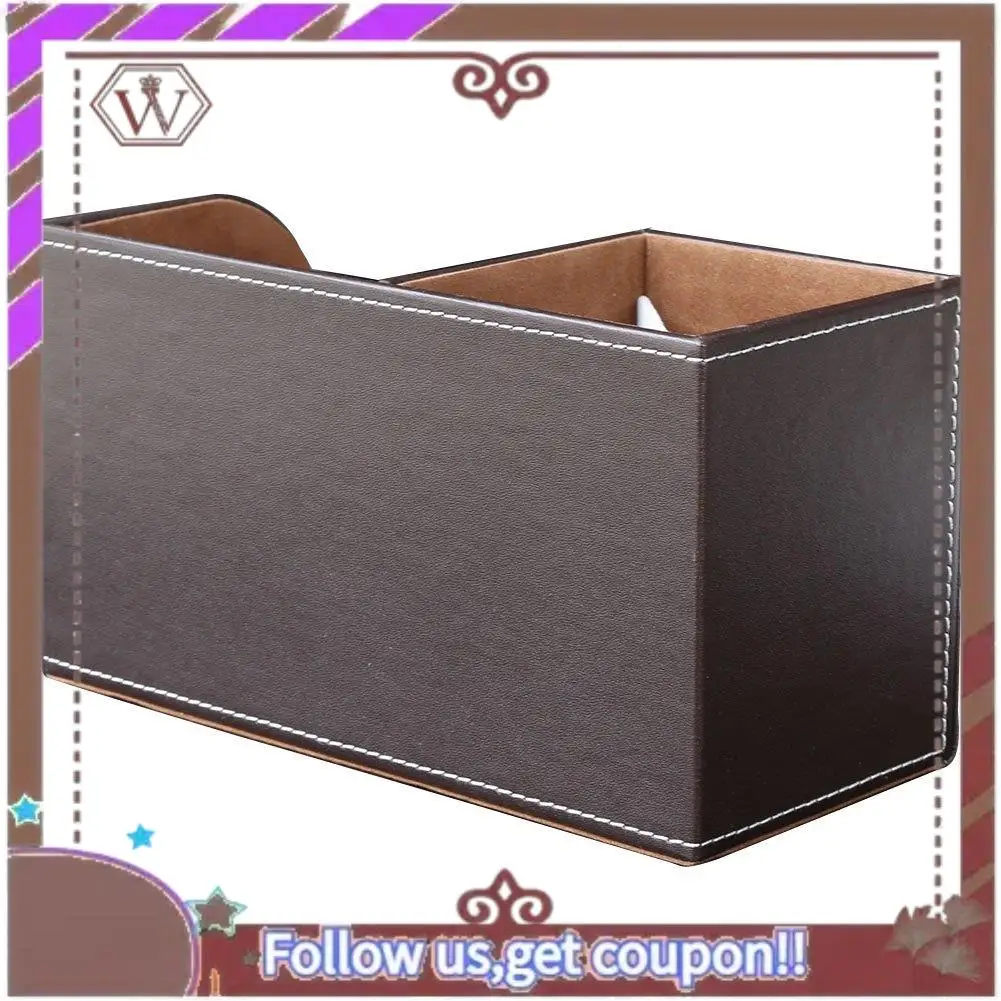 Latest 1Pcs PU Leather Multi-Function Desk Stationery Organizer Storage Box Pen/Pencil,Cell Phone, Business Name Cards Remote Co