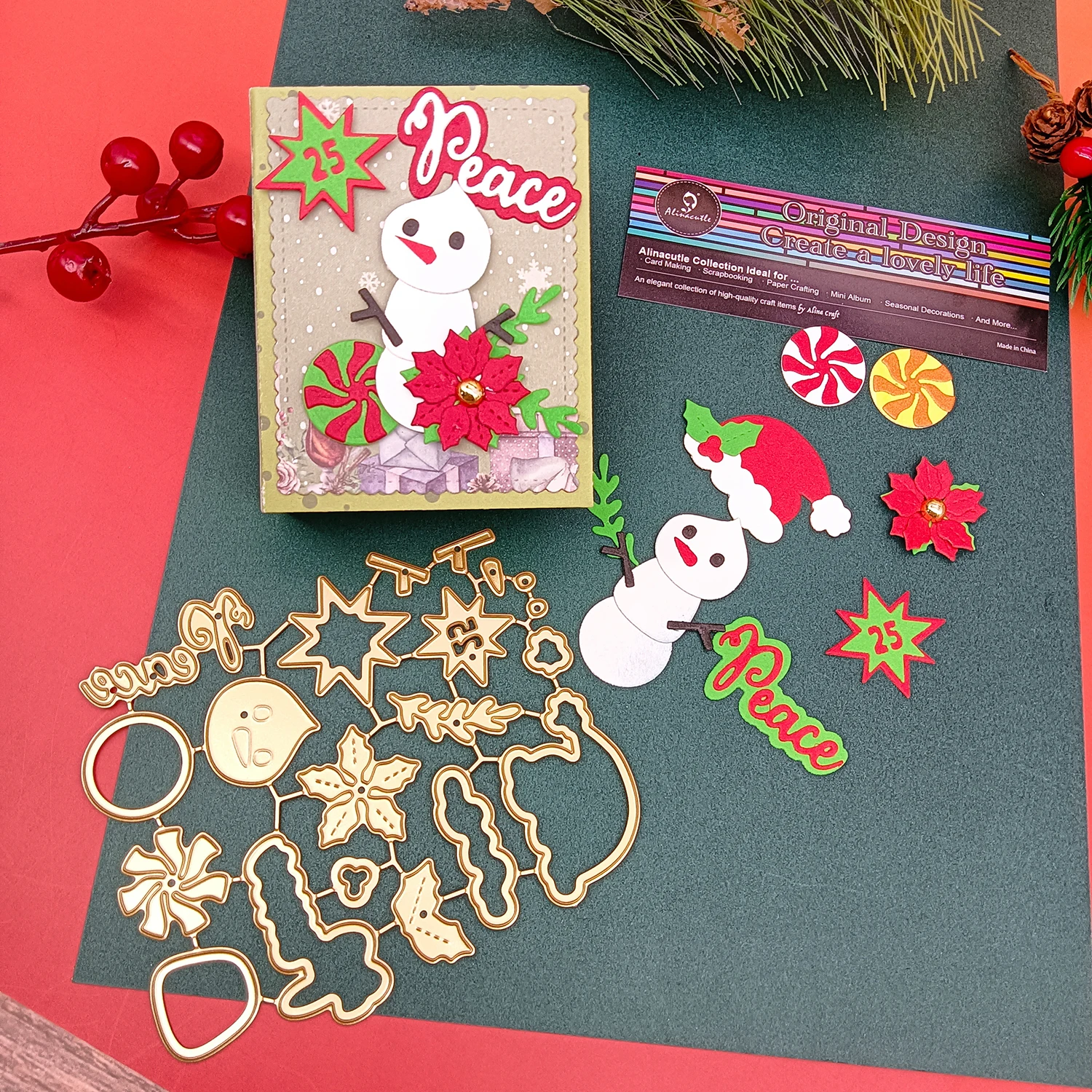Weihnachten süße Teile Schneemann Metall Stanzformen gestanzt goldene Stirbt für Geschenk Papier Handwerk handgemachte Kartenherstellung DIY Grußkarten