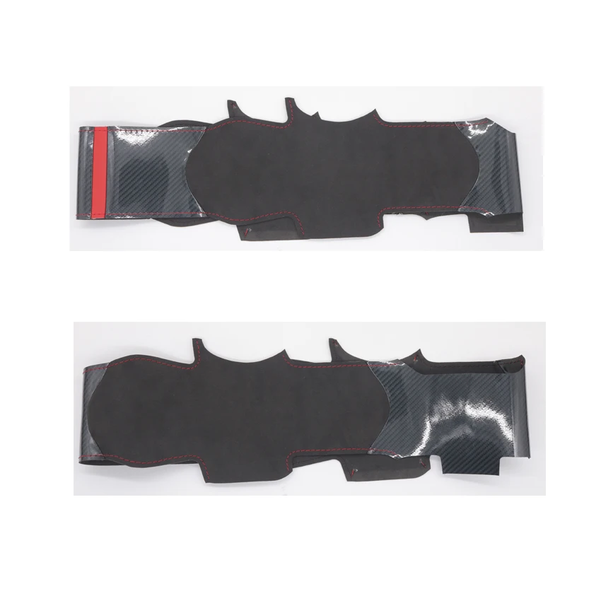 Black Faux Carbon Suede Car Steering Wheel Cover For Ford Ranger Raptor 2019 2020 2021 2022 2023