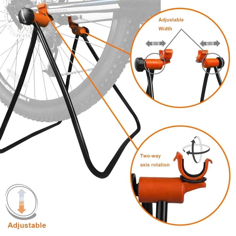 Suporte dobrável vertical para reparação de bicicletas, mountain road bike, triângulo, suporte ajustável, limpeza, acessórios de bicicleta