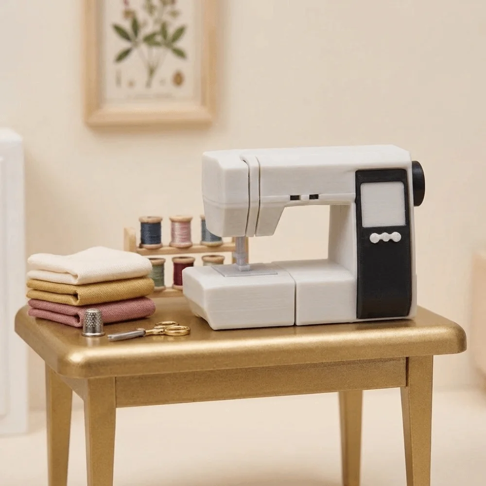 Miniature Dollhouse Sewing Machine Model Small Size Lightweight Sewing Machine Model Realistic Dollhouse Furniture Accessory