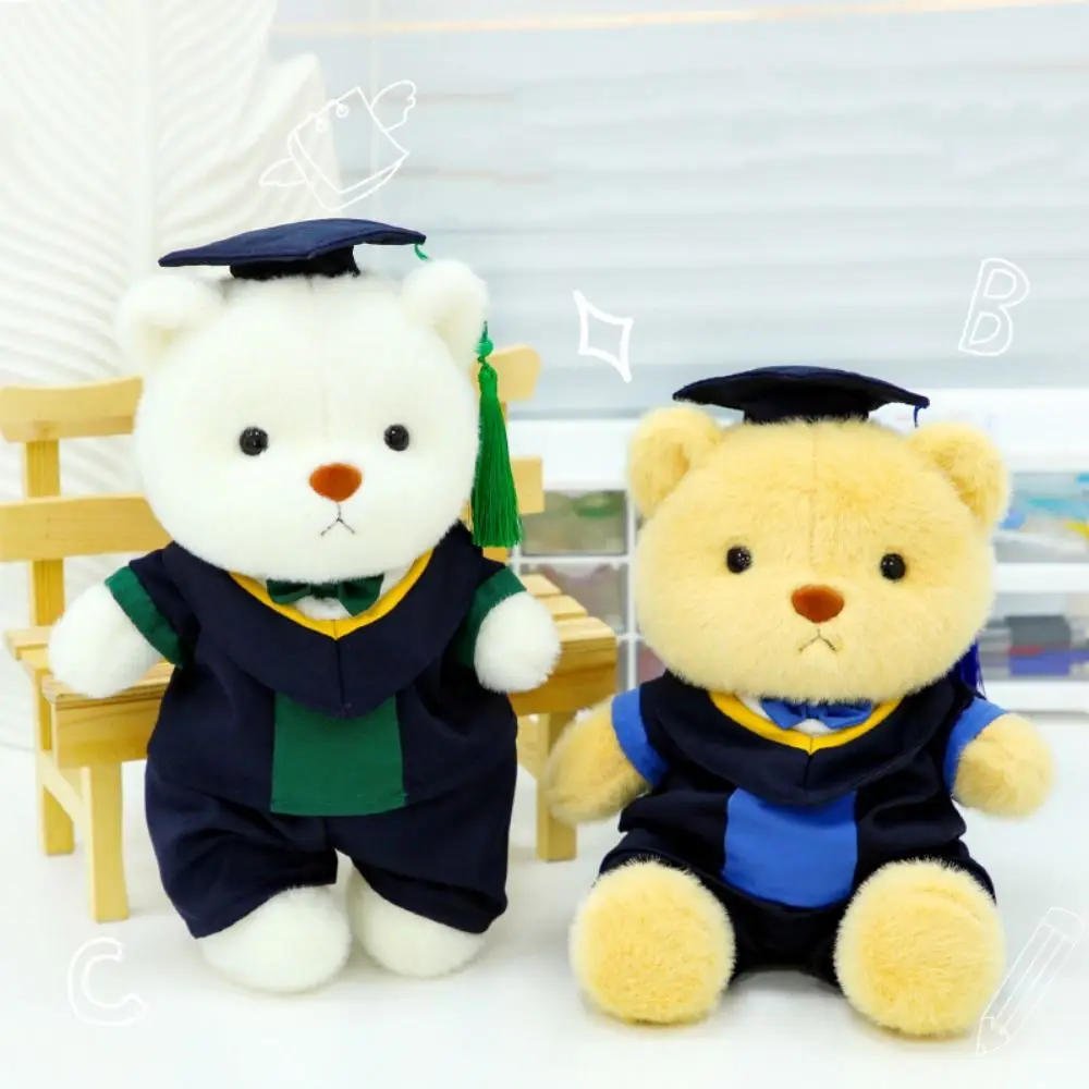 

Removable Outerwear Doctor Cap Graduation Bear Doll with Doctorial Hat Doctor's Uniform Bachelor Bear Plush Toy Soft Doll 30cm