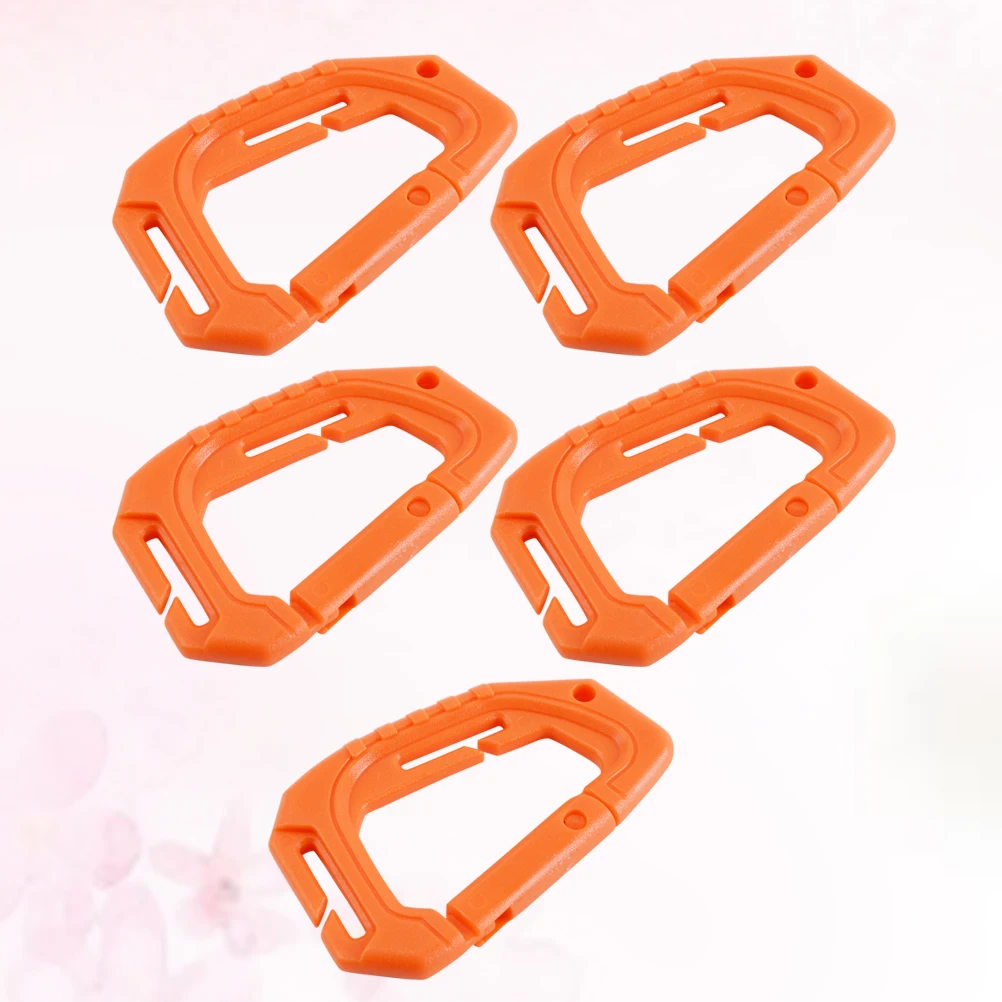 

5Pcs D Shaped Carabiner Keychain Clips Snap Locking Hook for Outdoor Activities Keys Bottles Hammocks 90Kg Max