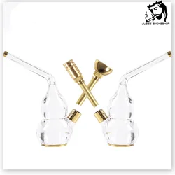 JUSES' S Acrylic Frltered Water Pipe with Brass Tobacco Hookah Bowl Transparent Cigarette Shisha Pipes Smoking Grass Accessories