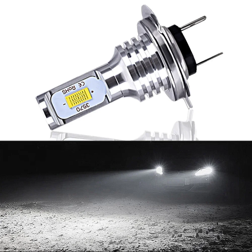 1pcs H7 LED 80W 3570 Headlight Bulb Beam Kit 12V Super Bright Car Light Headlamp CSP Conversion Globes Bulbs 6500k Signal Lights