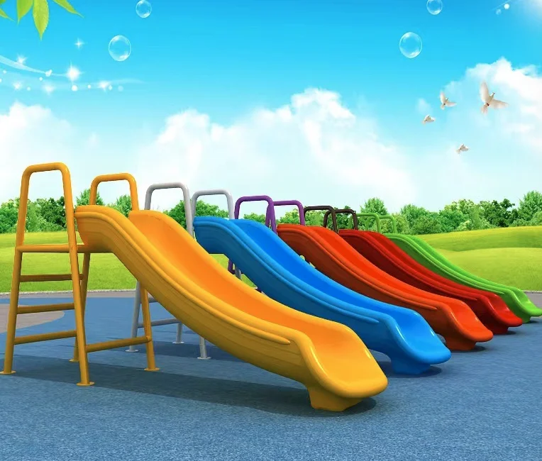 

Односекционная горка с оцинкованными трубами и лестницей, красочная горка с металлической стойкой, недорогая маленькая горка с подставкой или без нее — акция по продажам