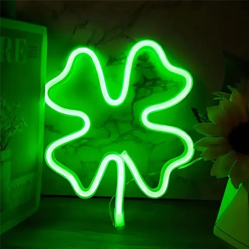 M11K-Green LED Neon Sign USB/Battery Powered LED Light For Bedroom Room Decoration Gift Night Light Party Holiday