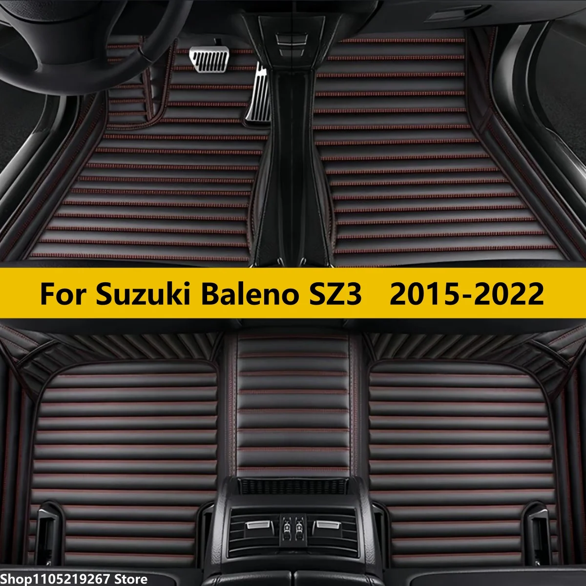 Custom Car Floor Mats For Suzuki Baleno SZ3 2015 2016 2017 2018 2019 2020 2021 2022 Leather auto accessories Car Carpet
