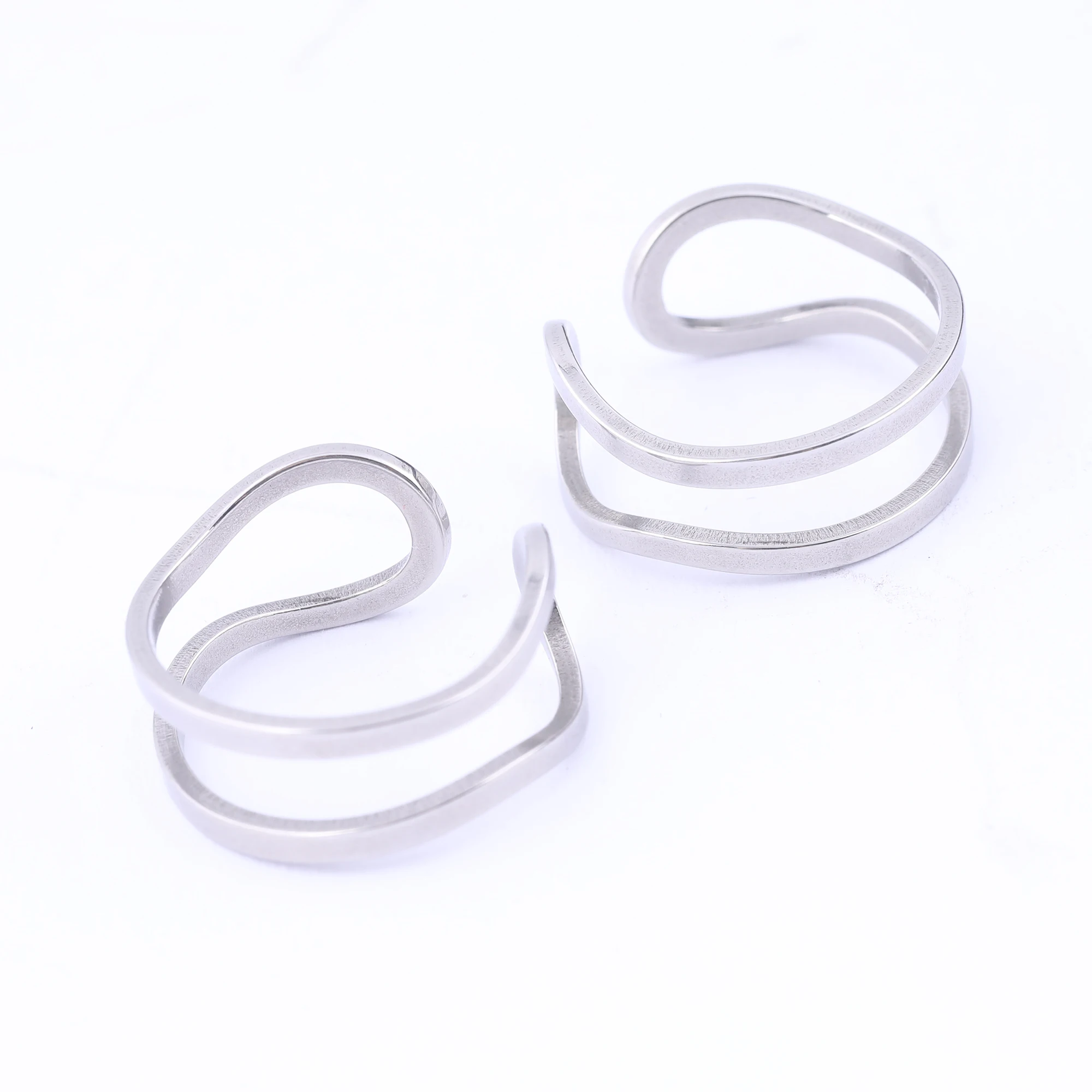 5pcs Stainless Steel Ring Bezel Blanks Diy Fingerring Base Settings For Jewelry Making Supplies