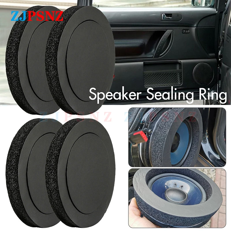 4/5/6,5 Zoll Auto Lautsprecher Ring Bass Tür Trim Schalldämmung Baumwolle Audio Lautsprecher Sound Selbstklebende Isolierung Ring Universal – Detail 5