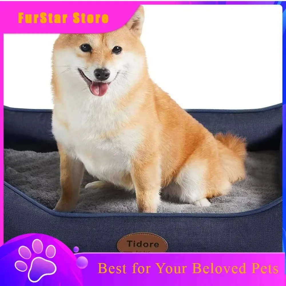 FurStarOrthopedic Dog Beds For Medium Dogs, Durable Egg Crate Foam Sofa Dog Bed Wit Washable Removable Cover,Waterproof Lining,P